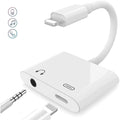Apple lightning to 3.5mm headphone jack and charger adapter
